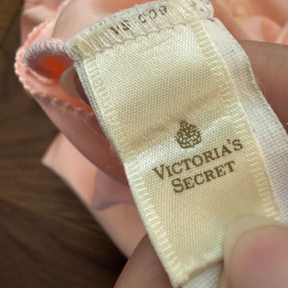 Vintage 80s Victoria’s Secret Cami Shorts Sleep Set Pajamas Peachy Pink M - Picture 7 of 9